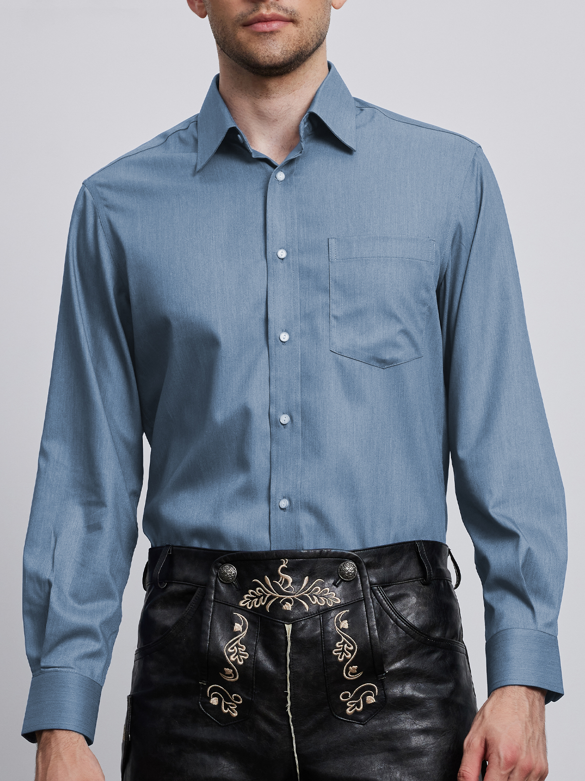 Dirndlblusen Langarm in Blau