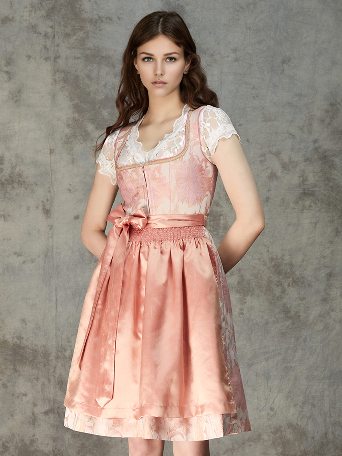 Dirndl mit Reißverschluss in Rosa