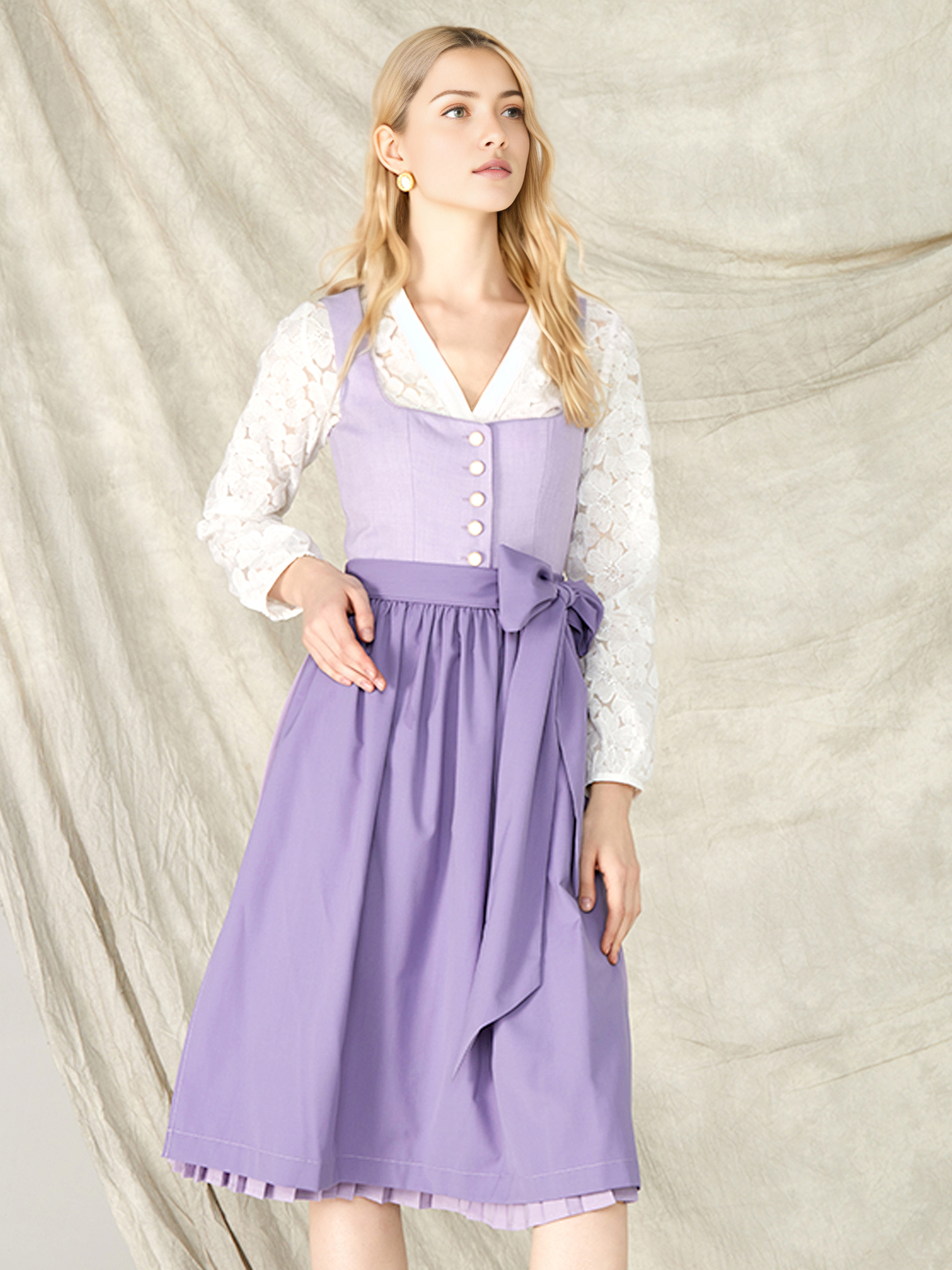 Dirndl schwarz lila