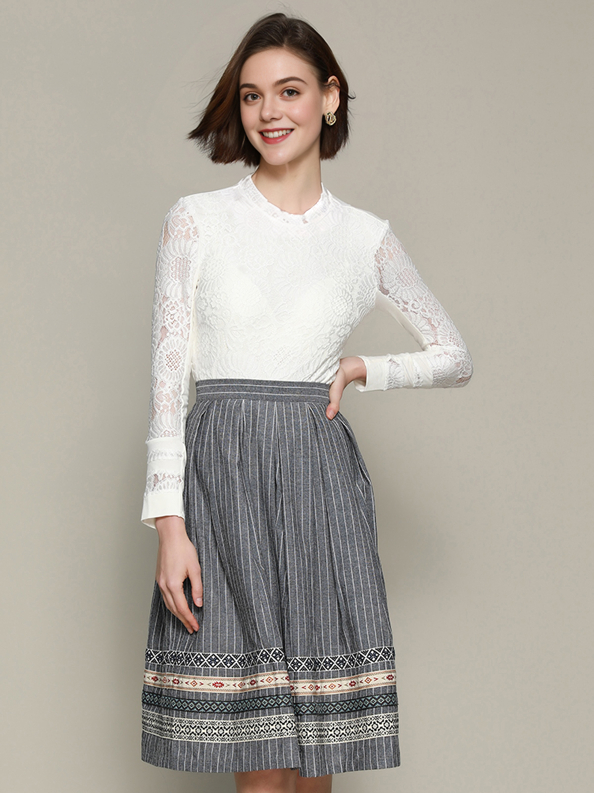 Trachten Rock mit Bluse