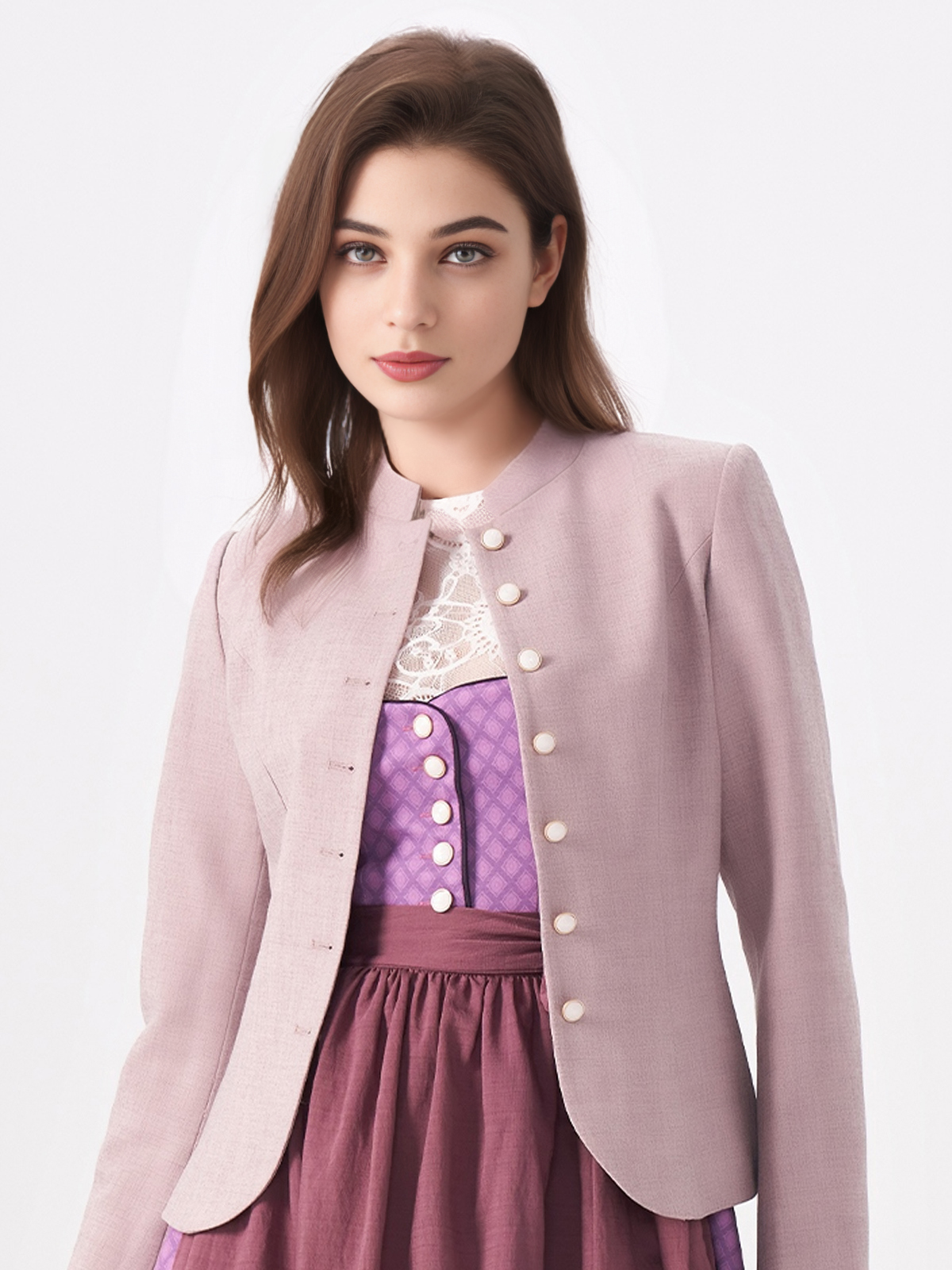 Dunkelrote Jacke mit eleganter Schnittführung