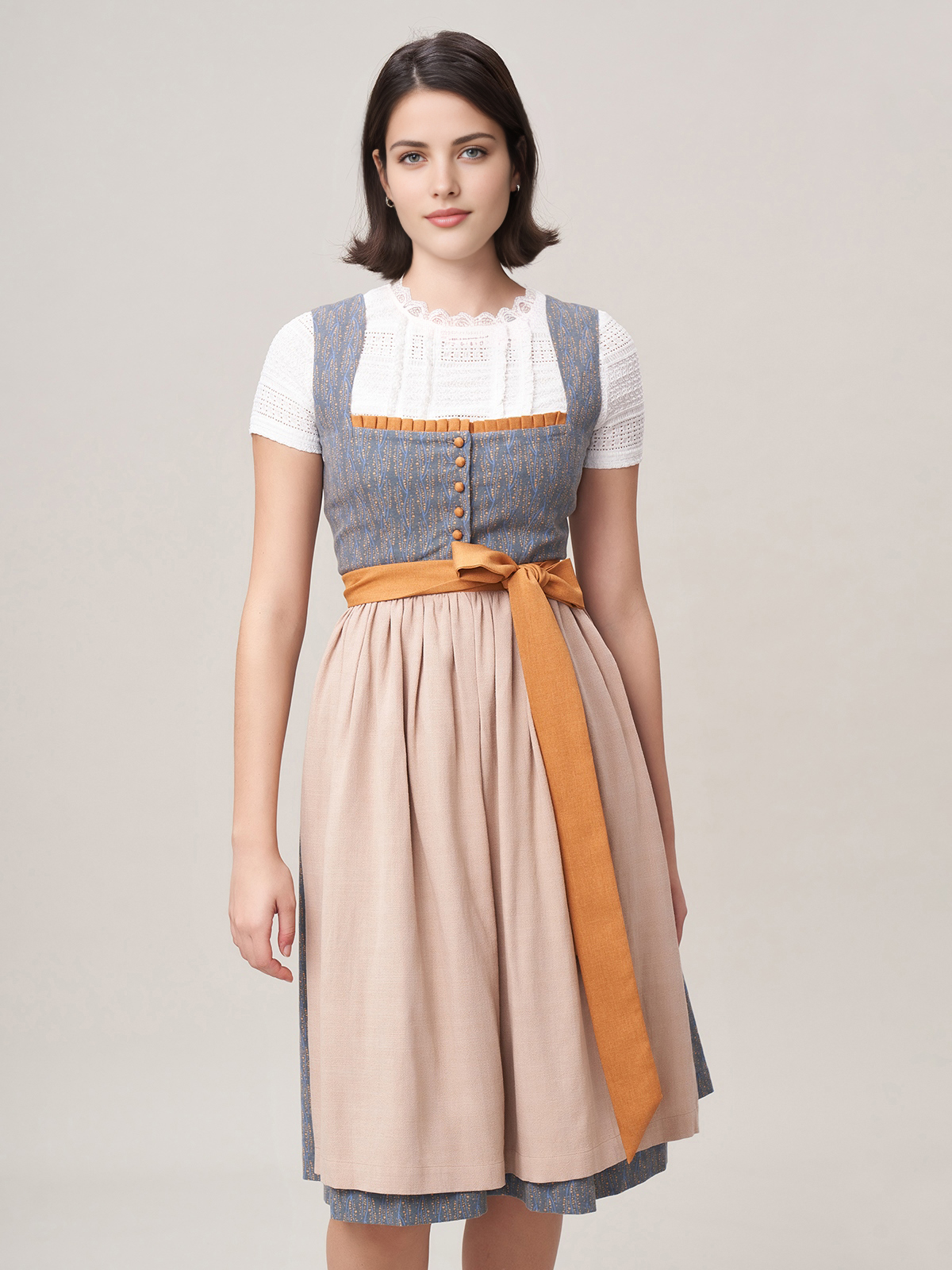 Samt Dirndl Dunkelgrün