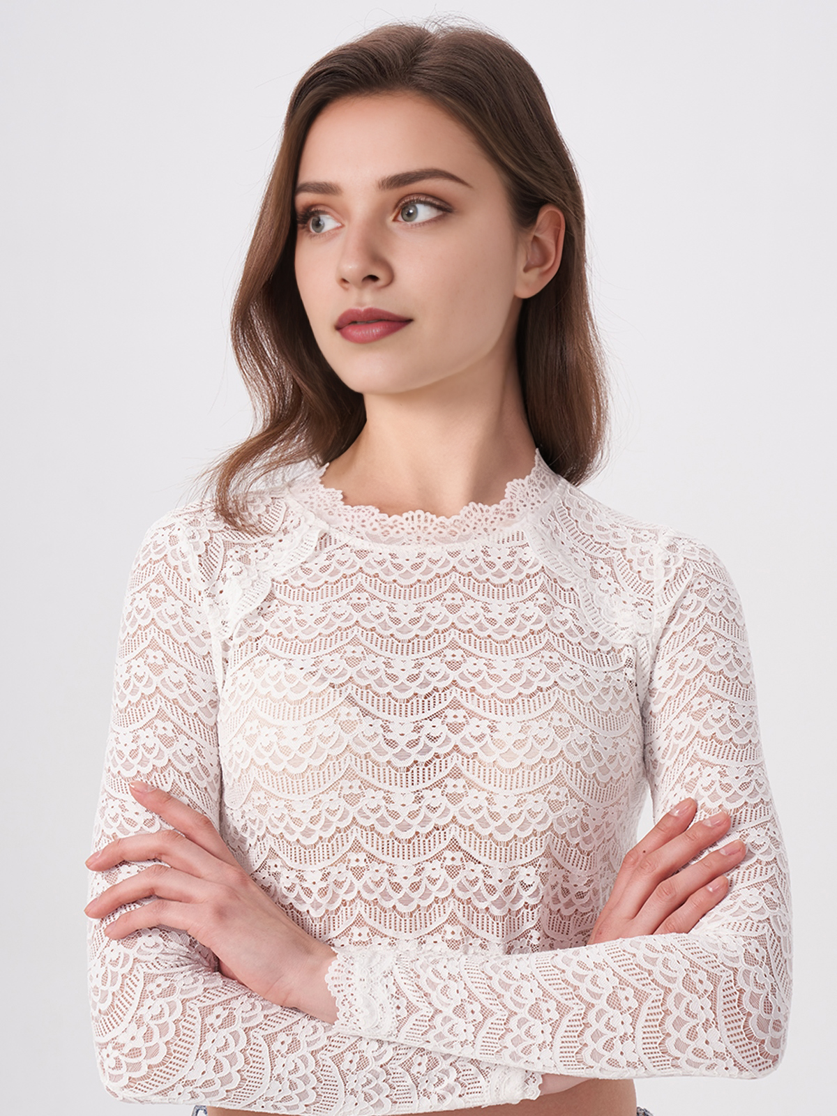 Ehreer Dirndl Bluse in Weiß